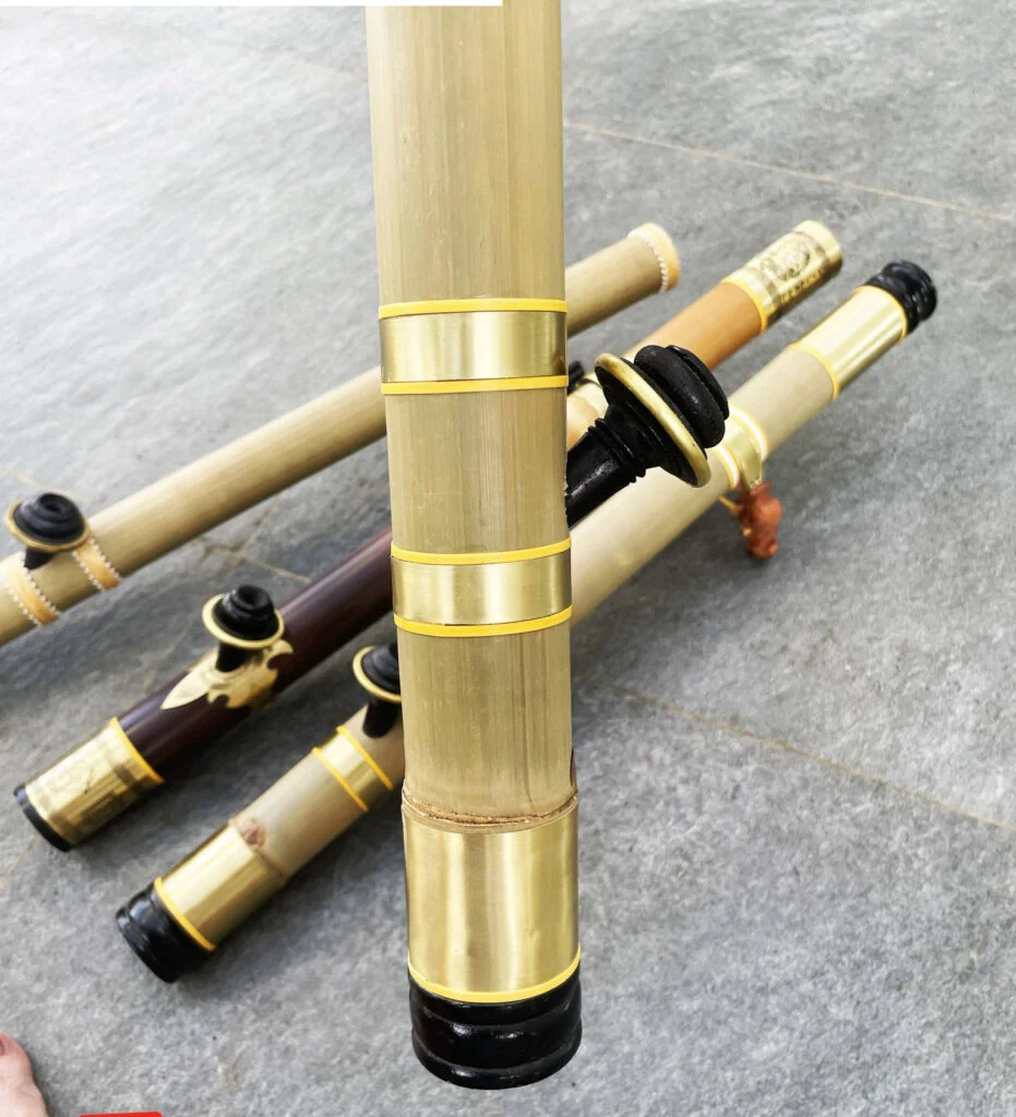 Điếu nứa bọc đồng trơn 66cm trang trí bắt mắt