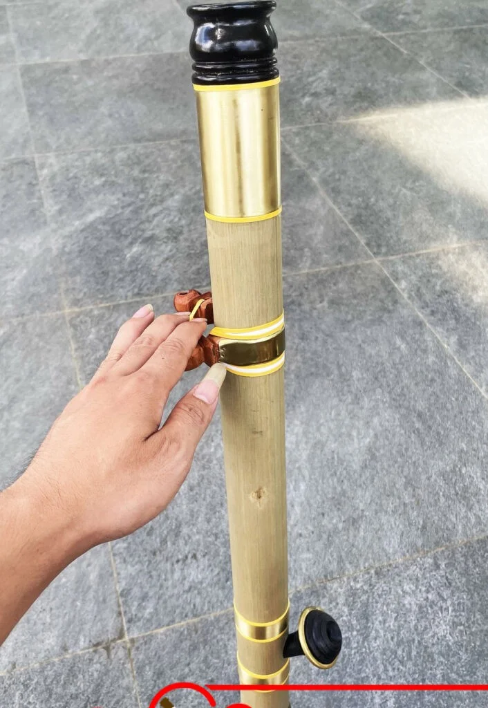 Điếu nứa bọc đồng trơn 66cm