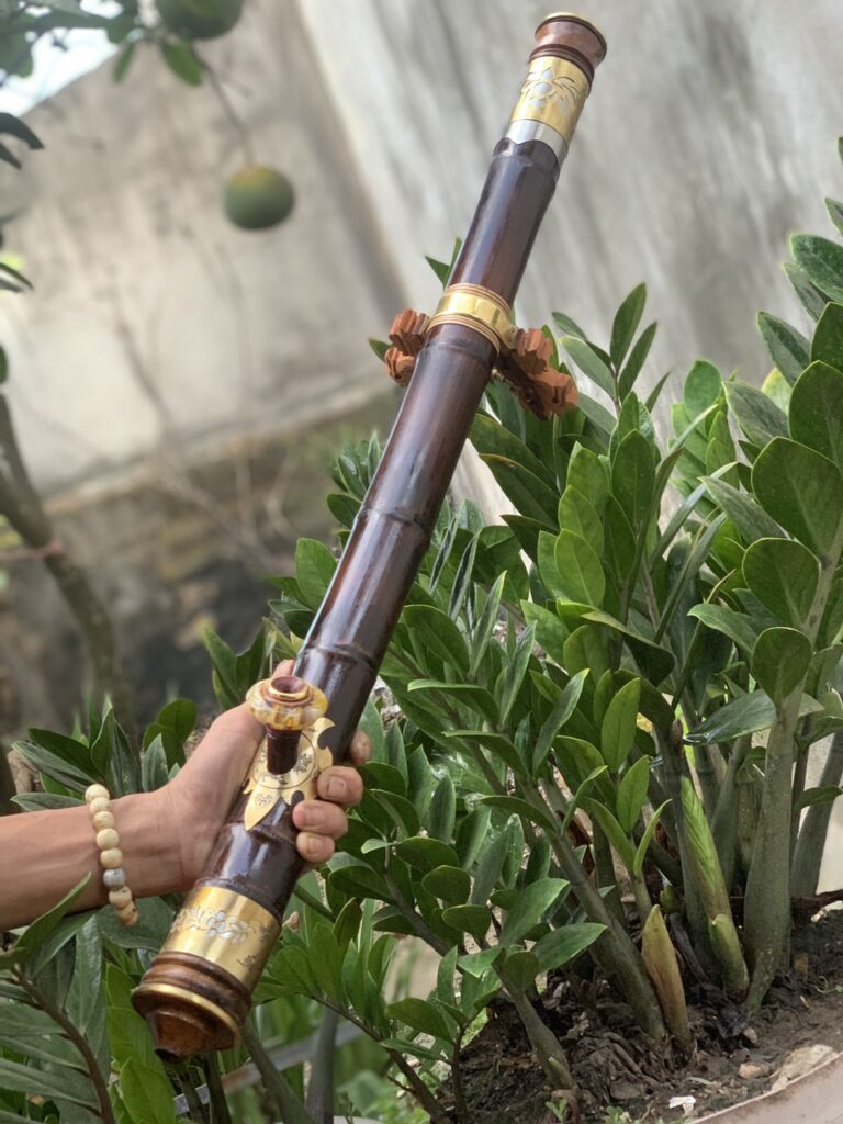 Điếu Cày Gốc Trúc 7-9 Mắt Dáng Cong Bọc Hai Lớp Tinh Xảo