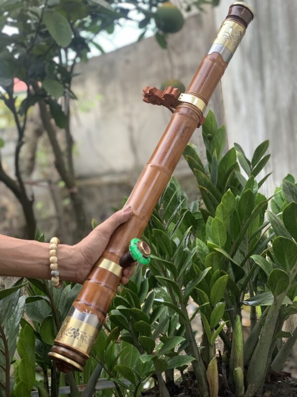 Điếu Cày Gốc Trúc 7-9 Mắt Dáng Cong Bọc Hai Lớp Tinh Xảo