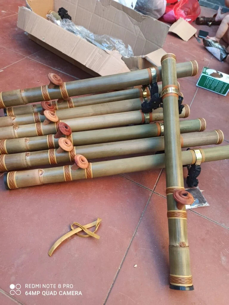 Điếu nứa mộc già bọc mây 65cm